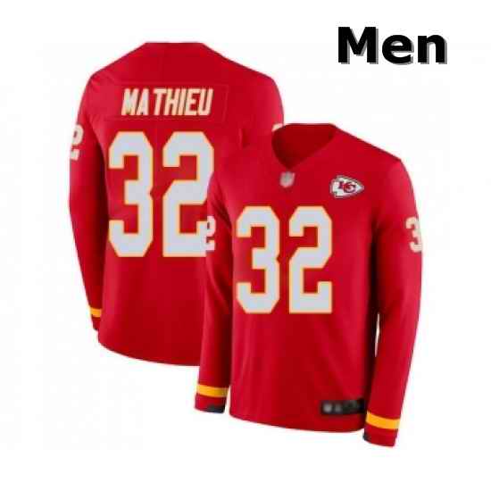 Men Kansas City Chiefs 32 Tyrann Mathieu Limited Red Therma Long Sleeve Football Jersey
